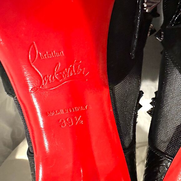 Christian Louboutin MULATIAG 100 Spiked Stud Mule Slide Heels Sandals Shoe